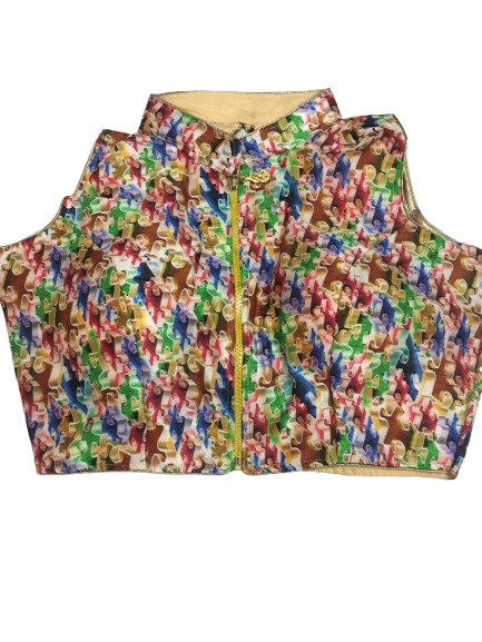 Raw Silk Digital Print Designer Blouse 163